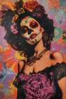 Close-up of woman with makeup and hat Art Print
